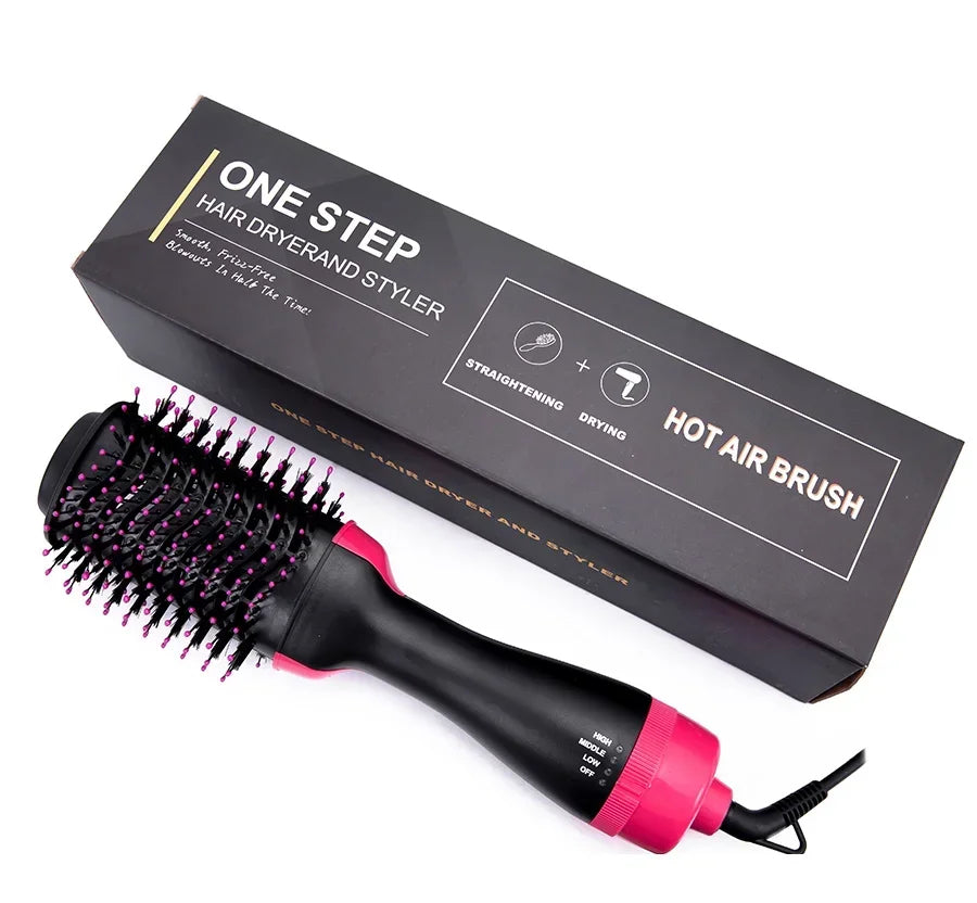 One-Step 3-in-1 Hair Dryer & Styler | Hot Air Brush Straightener, Curler & Volumizer | Multifunctional Blow Dryer Brush for Women