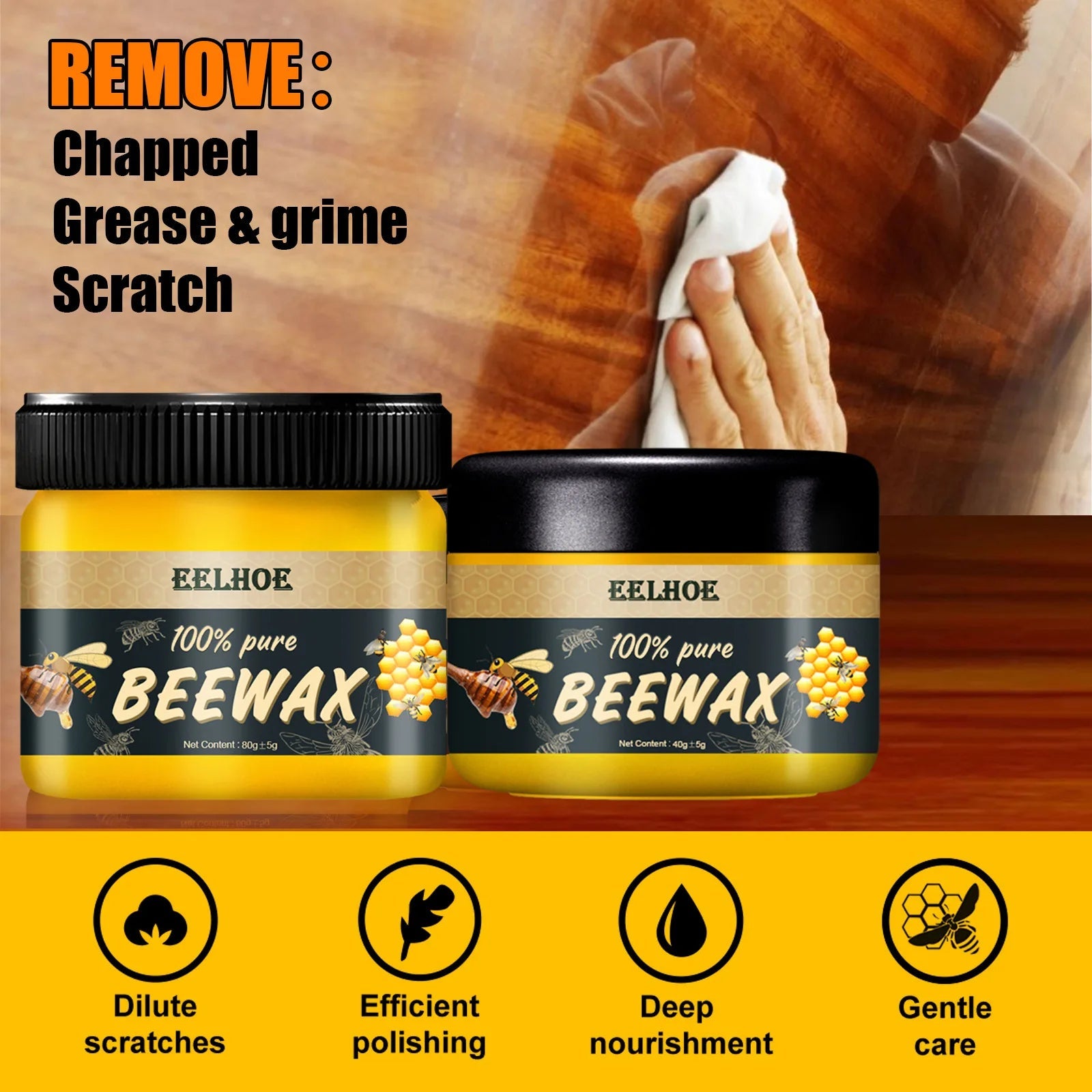 Natural Beeswax Furniture Polish for Wood | Restores, Protects & Adds Shine