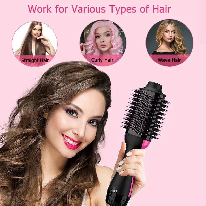 One-Step 3-in-1 Hair Dryer & Styler | Hot Air Brush Straightener, Curler & Volumizer | Multifunctional Blow Dryer Brush for Women