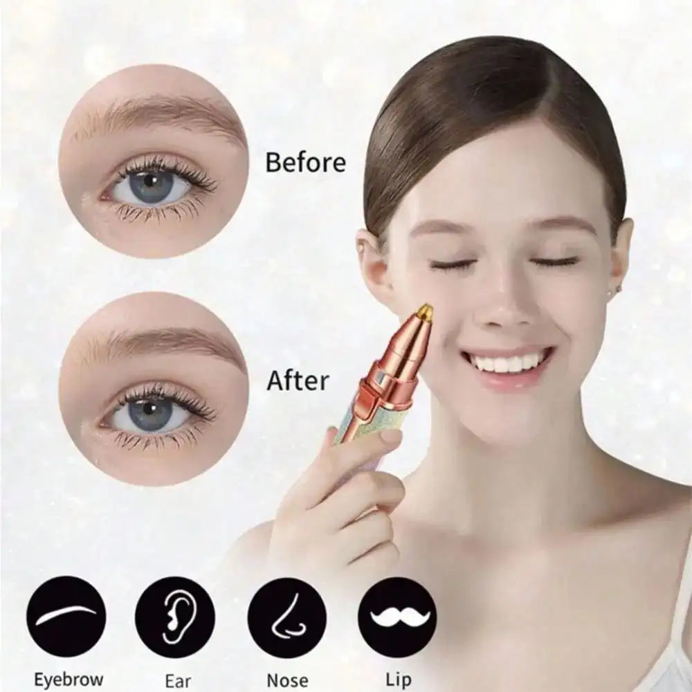 2-in-1 Facial Hair Remover & Eyebrow Trimmer for Women – Painless Electric Shaver for Face, Upper Lip, Chin & Brows