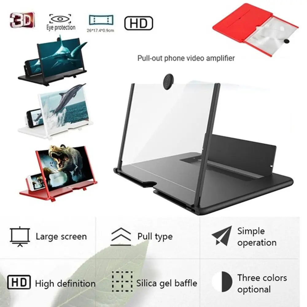 3D Mobile Screen Magnifier – HD Phone Screen Enlarger Stand with Eye Protection