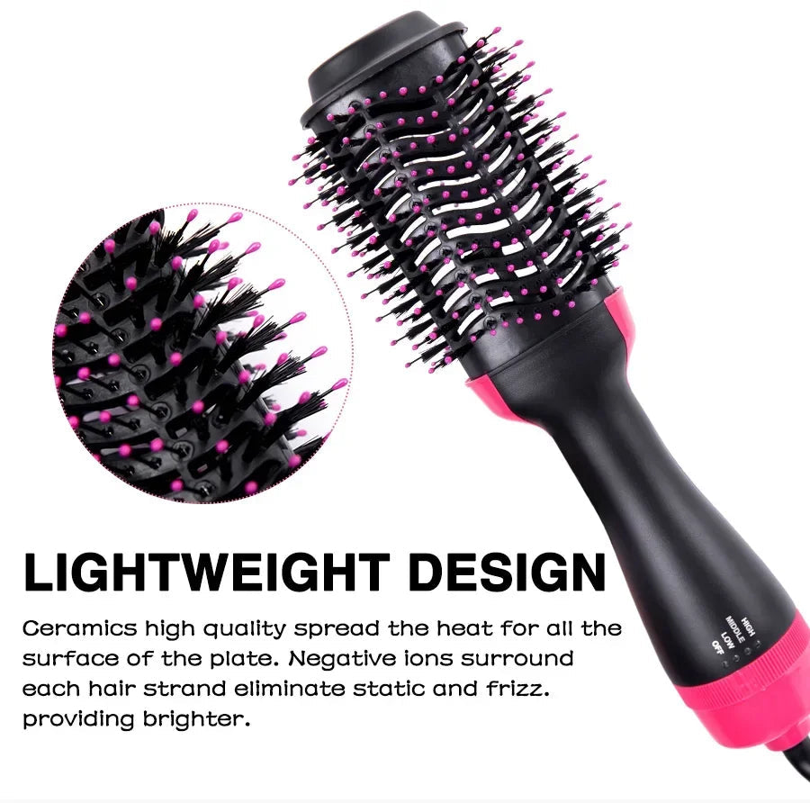 One-Step 3-in-1 Hair Dryer & Styler | Hot Air Brush Straightener, Curler & Volumizer | Multifunctional Blow Dryer Brush for Women