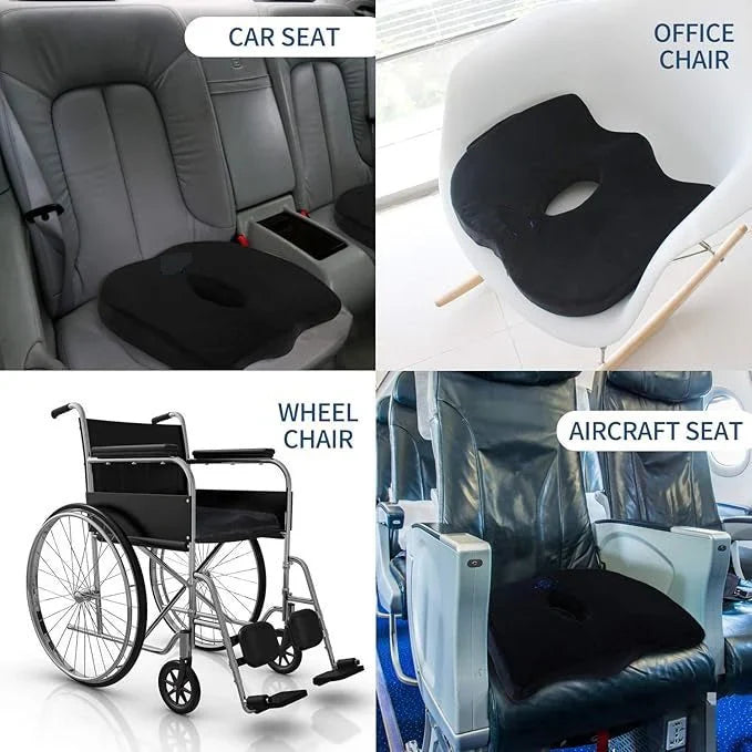 Orthopedic Memory Foam Seat Cushion – Back & Tailbone Pain Relief for Car Seats, Office Chairs & Home Use nextvibe.shop