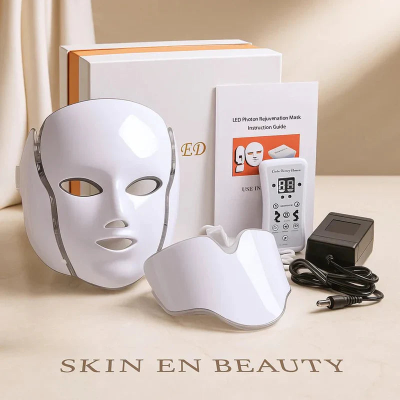 LED Facial Therapy Mask – Skin Rejuvenation Light Therapy for Acne, Anti-Aging & Wrinkle Reduction | Face & Neck Beauty Spa Device