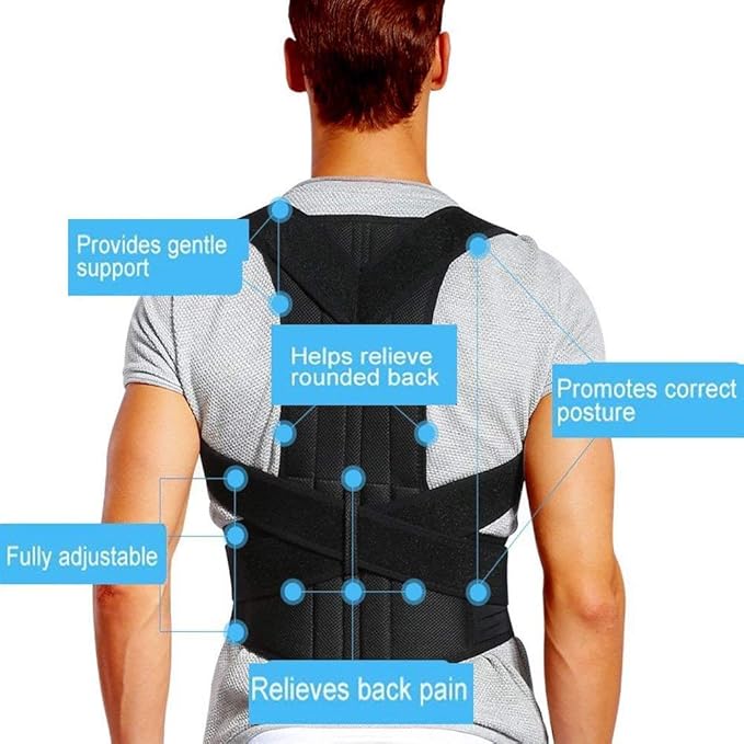Posture Corrector Shoulder Brace Belt – Adjustable Back Support for Men & Women | Spine Alignment & Pain Relief Therapy
