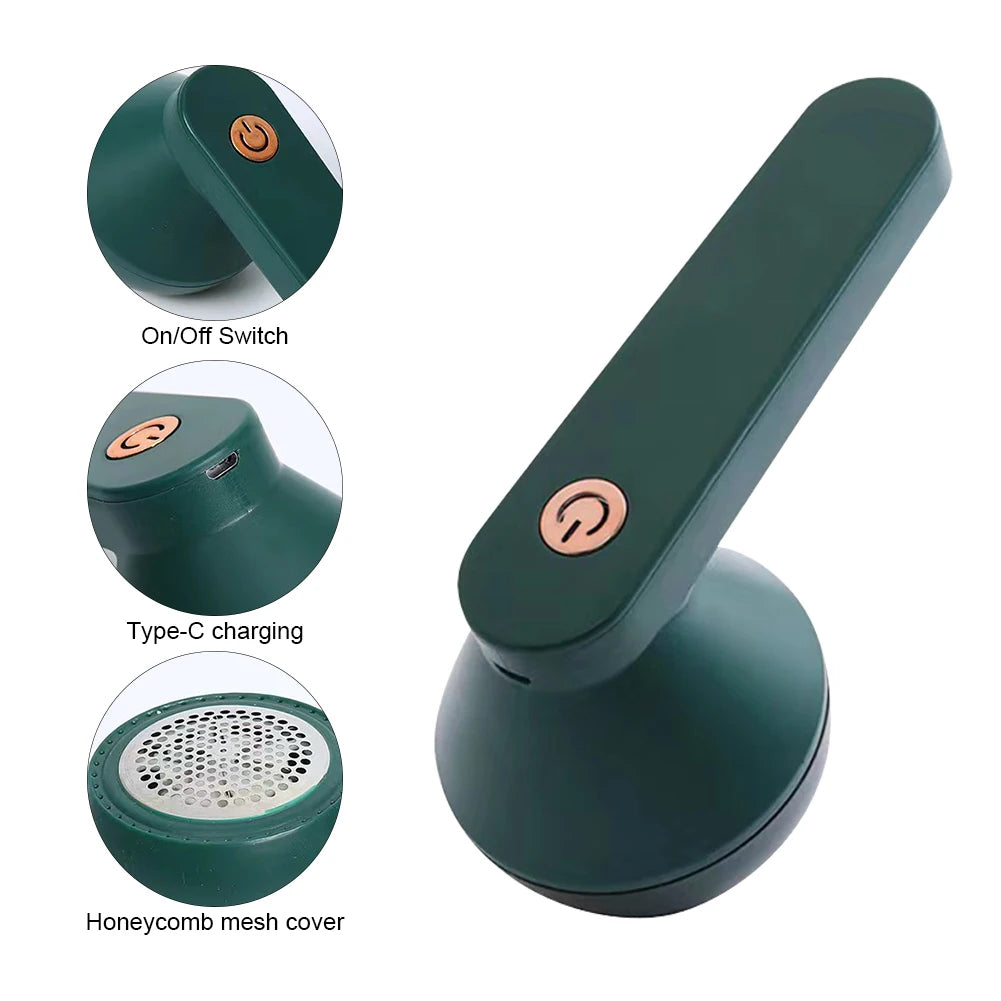 Electric Lint Remover for Clothes & Sweaters | USB Rechargeable Fabric Shaver with 6-Blade Design