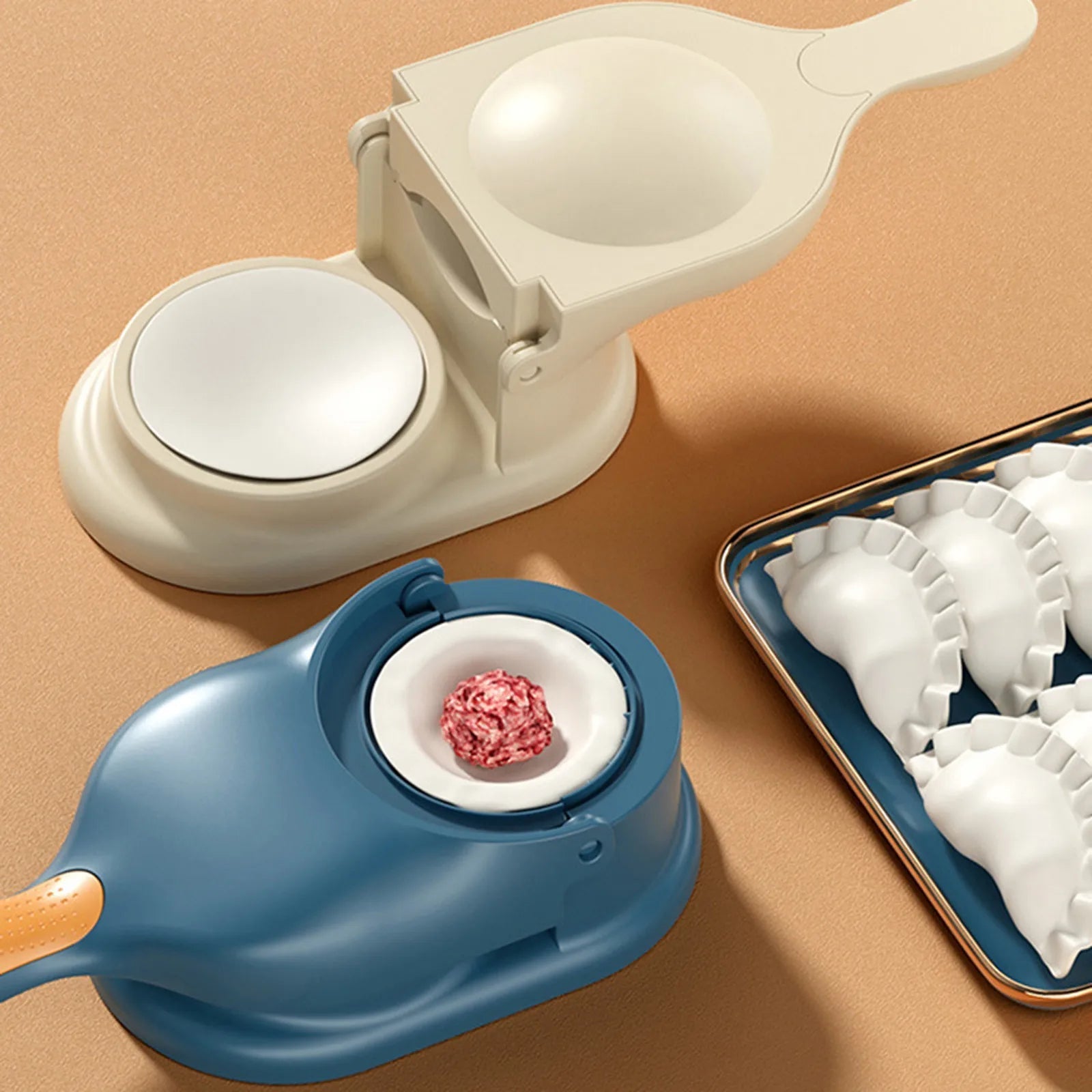 2-in-1 Dumpling Maker Machine | Manual Dough & Wrapper Press | Easy Dumpling Mold for Home Kitchen