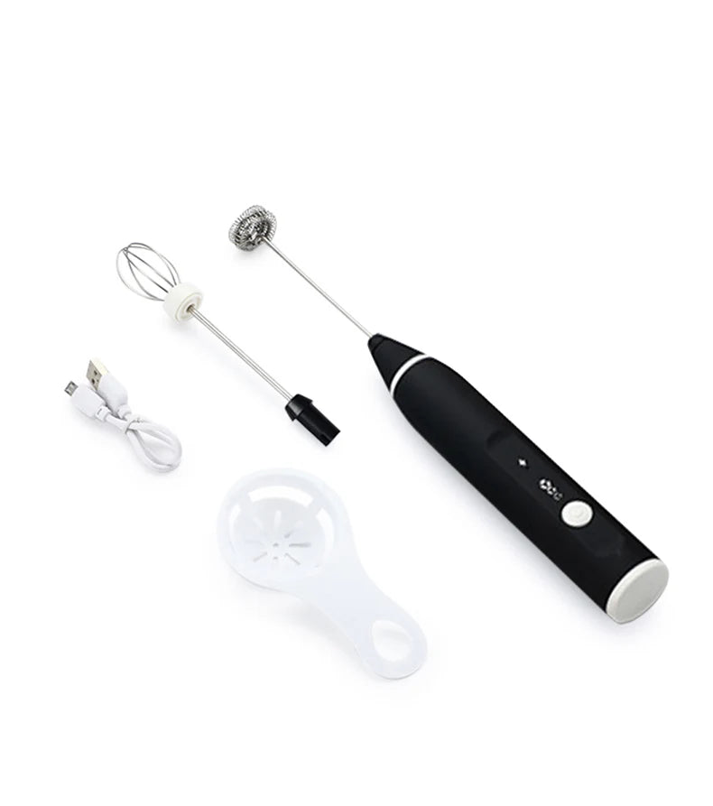 2-in-1 Rechargeable Coffee Beater & Milk Frother – USB Handheld Mixer
