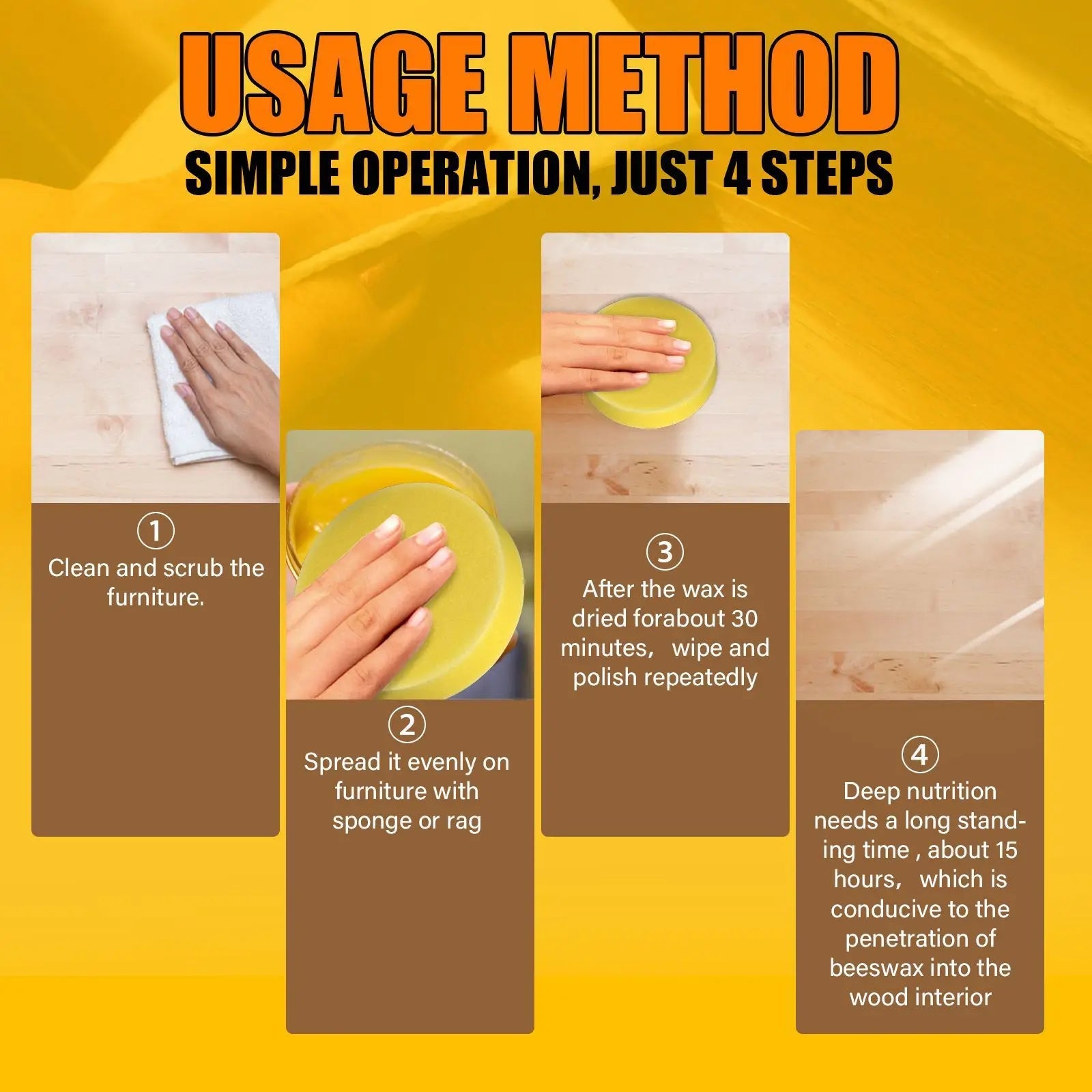 Natural Beeswax Furniture Polish for Wood | Restores, Protects & Adds Shine