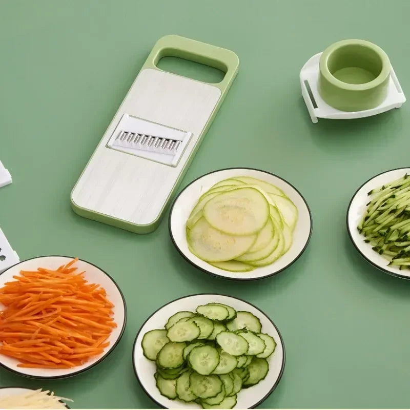 Multifunction 5-in-1 Vegetable Cutter | Stainless Steel Slicer, Grater & Chopper for Home Kitchen