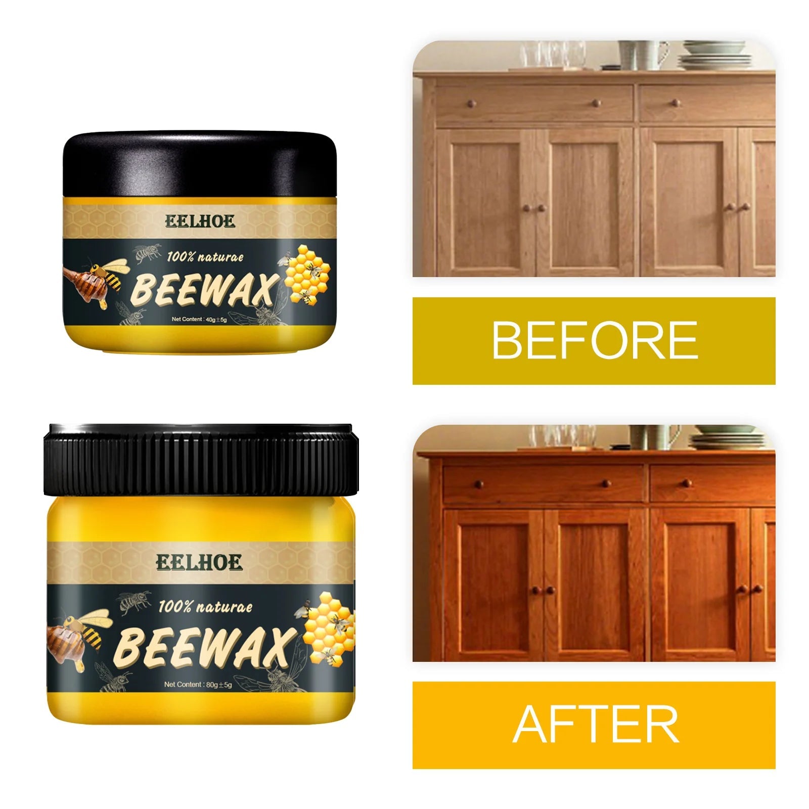 Natural Beeswax Furniture Polish for Wood | Restores, Protects & Adds Shine