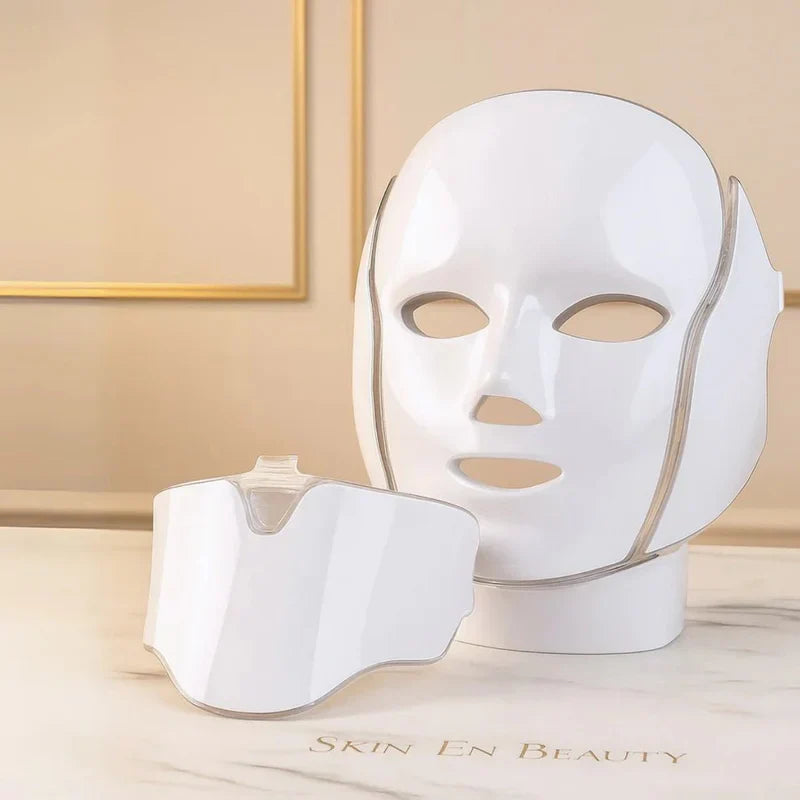 LED Facial Therapy Mask – Skin Rejuvenation Light Therapy for Acne, Anti-Aging & Wrinkle Reduction | Face & Neck Beauty Spa Device