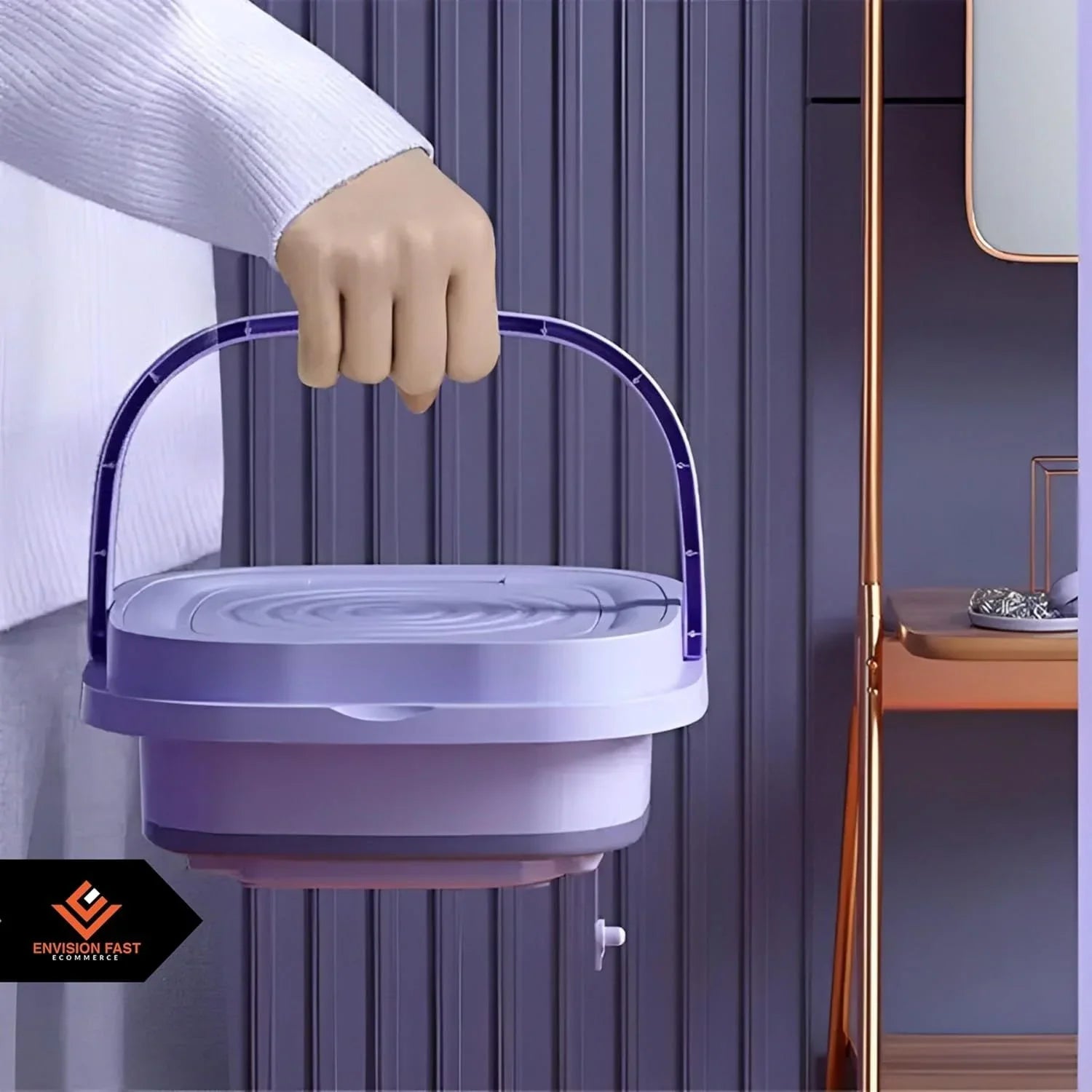 Foldable Mini Washing Machine – Portable Electric Washer with Spin Dryer for Underwear, Socks & Small Laundry | Compact Travel Laundry Machine