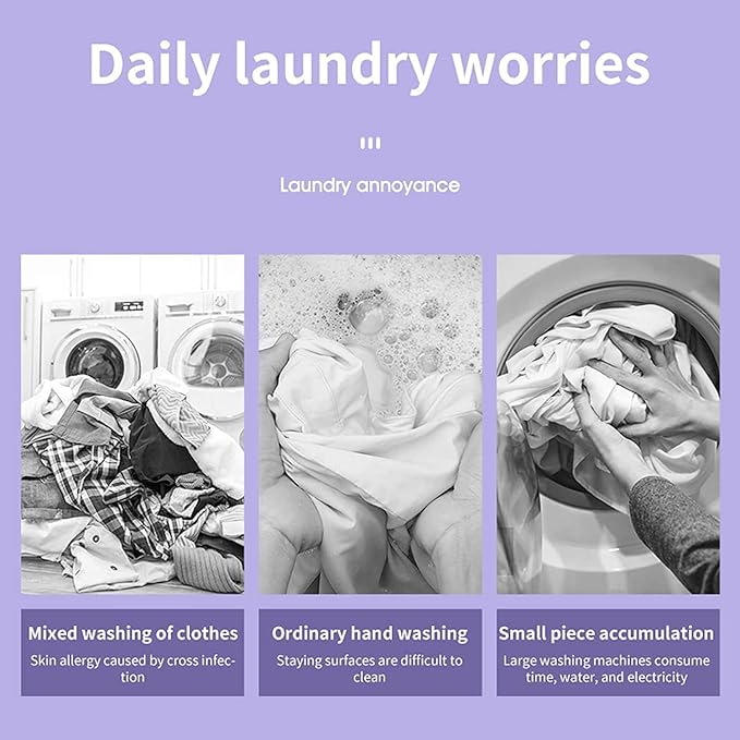Foldable Mini Washing Machine – Portable Electric Washer with Spin Dryer for Underwear, Socks & Small Laundry | Compact Travel Laundry Machine