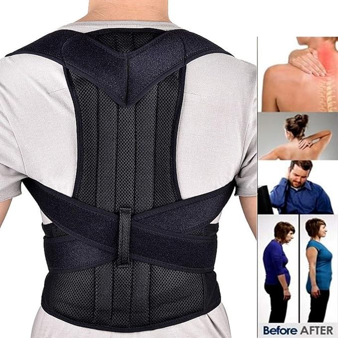 Posture Corrector Shoulder Brace Belt – Adjustable Back Support for Men & Women | Spine Alignment & Pain Relief Therapy