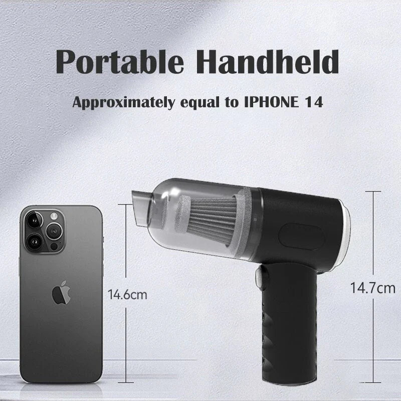 Portable Car Vacuum Cleaner – Handheld High Power Mini Vacuum for Car & Home | Wireless Multi-Purpose Cleaning Device